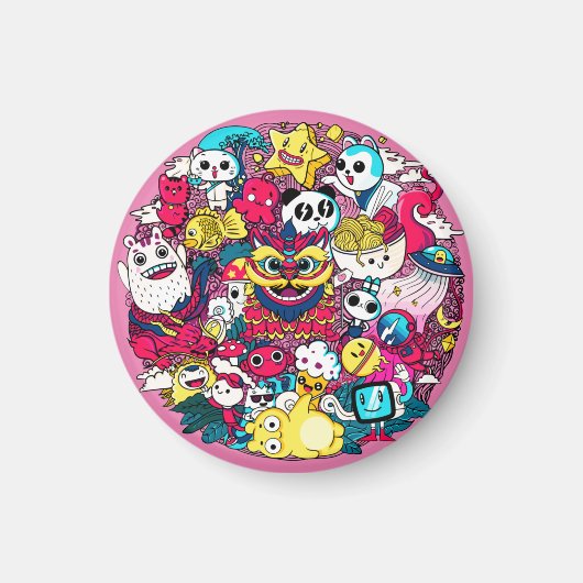 Japans Doodle Kunst Magneet (Voorkant)