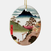 Japans dorp met berg keramisch ornament (Rechts)