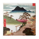 Japans dorp met berg tegeltje (Voorkant)