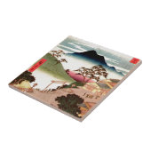 Japans dorp met berg tegeltje (Zijkant)