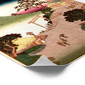 Japans dorp met Mountain Woodblock Art Ukiyo-E Poster (Hoek)