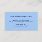 Japans draaiboek, kobalt en Sky Blue Visitekaartje (Achterkant)