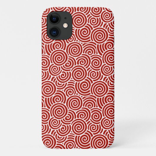 Japans draaipatroon - diep rood en wit Case-Mate iPhone case (Achterkant)