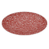 Japans draaipatroon - diep rood en wit snijplank (Hoek)