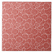 Japans draaipatroon - diep rood en wit tegeltje (Voorkant)