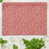 Japans draaipatroon - diep rood en wit theedoek (Gevouwen)