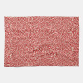 Japans draaipatroon - diep rood en wit theedoek (Horizontaal)