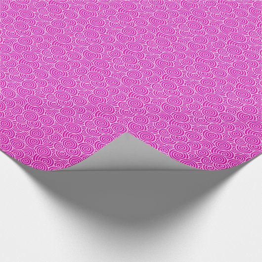 Japans draaipatroon - fuchsia roze en wit cadeaupapier (Hoek)