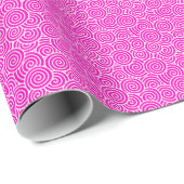 Japans draaipatroon - fuchsia roze en wit cadeaupapier (Rol Hoek)