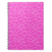 Japans draaipatroon - fuchsia roze en wit notitieboek (Voorkant)