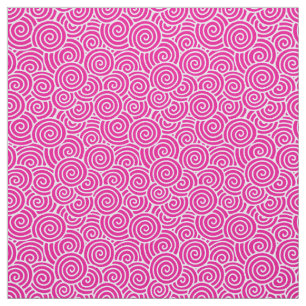Japans draaipatroon - fuchsia roze en wit stof