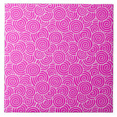Japans draaipatroon - fuchsia roze en wit tegeltje (Voorkant)