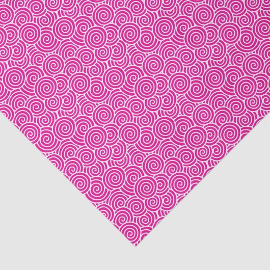 Japans draaipatroon - fuchsia roze en wit tissuepapier (Detail)
