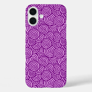 Japans draaipatroon - orchidee roze en paars iPhone 16 plus hoesje