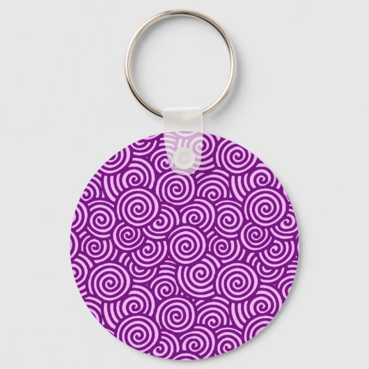 Japans draaipatroon - orchidee roze en paars sleutelhanger (Voorkant)