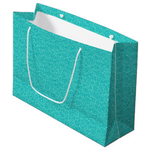 Japans draaipatroon - turquoise en aqua large cadeautasje