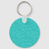 Japans draaipatroon - turquoise en aqua sleutelhanger (Voorkant)