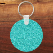 Japans draaipatroon - turquoise en aqua sleutelhanger (Voorkant)