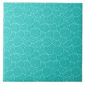 Japans draaipatroon - turquoise en aqua tegeltje (Voorkant)