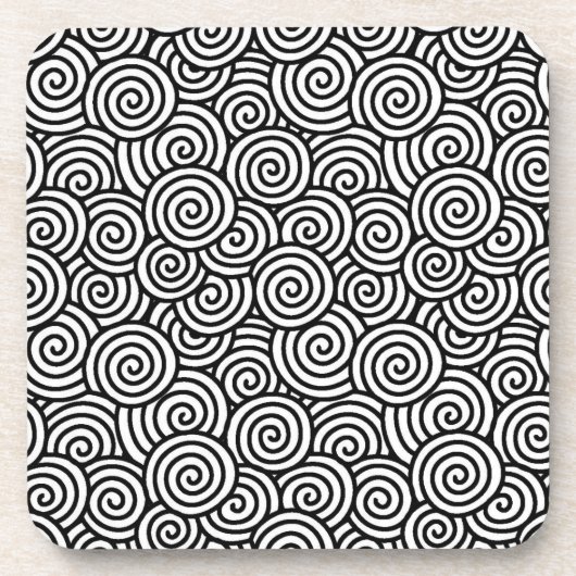 Japans draaipatroon - wit en zwart bier onderzetter (Voorkant)
