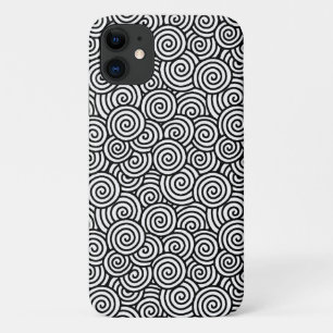 Japans draaipatroon - wit en zwart iPhone 11 hoesje
