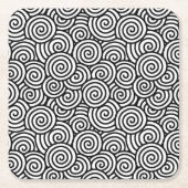 Japans draaipatroon - wit en zwart kartonnen onderzetters (Voorkant)