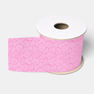 Japans draaipatroon - zacht pepermuntwit roze grosgrain lint