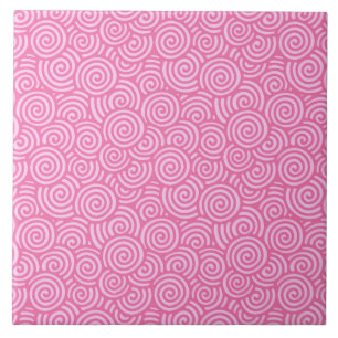 Japans draaipatroon - zacht pepermuntwit roze tegeltje