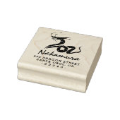 Japans Dragon Aangepaste Script Naam Retouradres Rubberstempel (Stempel)