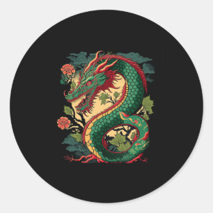 Japans dragon Anime Japan Chinese Dragons Tattoo Ronde Sticker