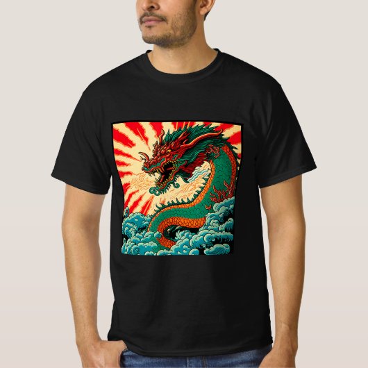 Japans dragon Anime Japan Chinese Dragons Tattoo T-shirt (Voorkant)