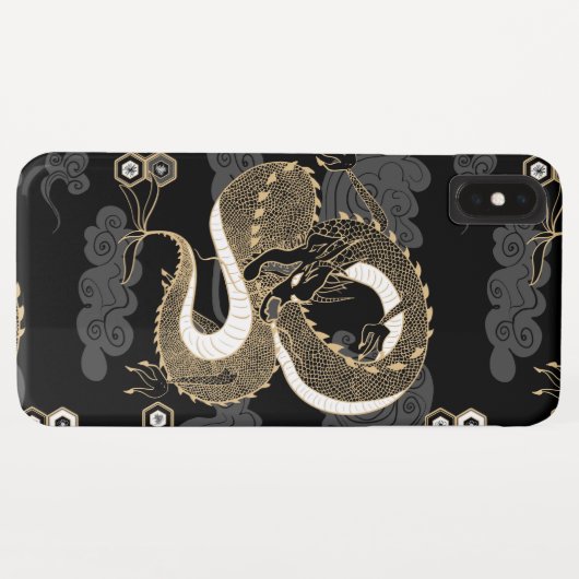Japans dragon Black en Gold Case-Mate iPhone Case (Achterkant (horizontaal))