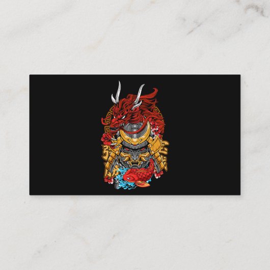 Japans dragon Cyberpunk Samurai Koi Fish Aesthet Visitekaartje (Achterkant)