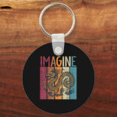 Japans Dragon Imagine Retro Fantasy Mythische Mann Sleutelhanger (Voorkant)