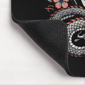 Japans Dragon Sakura Moon Cherry Blossom Mannen Wo Muismat (Hoek)