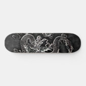Japans dragon zwart, zilver  dek persoonlijk skateboard (Horizontaal)