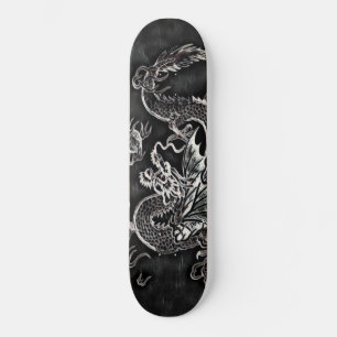 Japans dragon zwart, zilver  dek persoonlijk skateboard