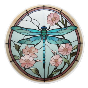 Japans Dragonfly Glas in lood Deco Art Nouveau Keramische Knop