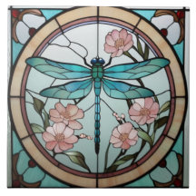Japans Dragonfly Glas in lood Deco Art Nouveau