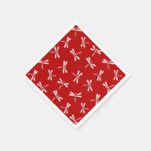 Japans Dragonfly-patroon, diep rood en wit Servet (Hoek)
