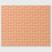 Japans Dragonfly-patroon, Mandarijns-Sinaasappel Cadeaupapier (Vlak)