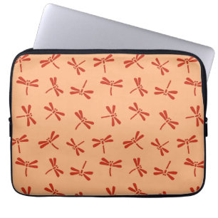 Japans Dragonfly-patroon, Mandarijns-Sinaasappel Laptop Sleeve