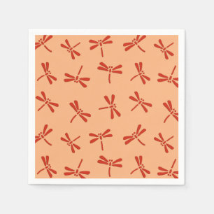 Japans Dragonfly-patroon, Mandarijns-Sinaasappel Servet