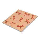 Japans Dragonfly-patroon, Mandarijns-Sinaasappel Tegeltje (Zijkant)