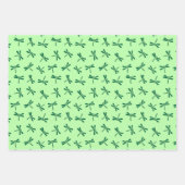 Japans Dragonfly Pattern, marine. Koraal, groen Inpakpapier Vel (Voorkant 3)