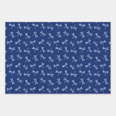 Japans Dragonfly Pattern, marine. Koraal, groen Inpakpapier Vel (Voorkant)