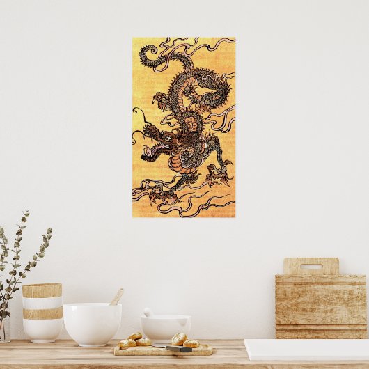  Japans drakenbos Poster (Keuken)