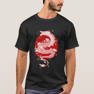 Japans Drakenkunst Japans Vlag  Retro Ja T-shirt