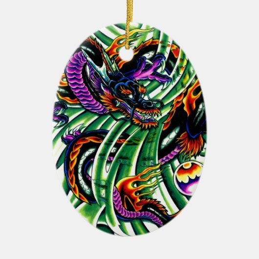 Japans drakenTattoo Keramisch Ornament (Voorkant)