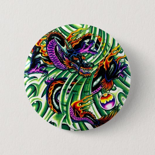 Japans drakenTattoo Ronde Button 5,7 Cm (Voorkant)